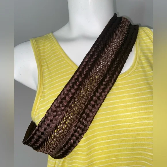 Jessica Simpson New Ladies Size S Brown Fabric Belt 3.25" Wide Total Length 40" - Picture 3 of 6